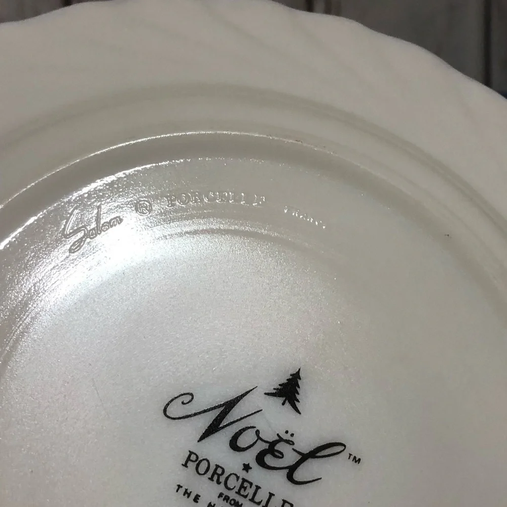 NOEL PORCELLE from the House of Salem 9” salad pasta plate Set of 2 Vintage 80s